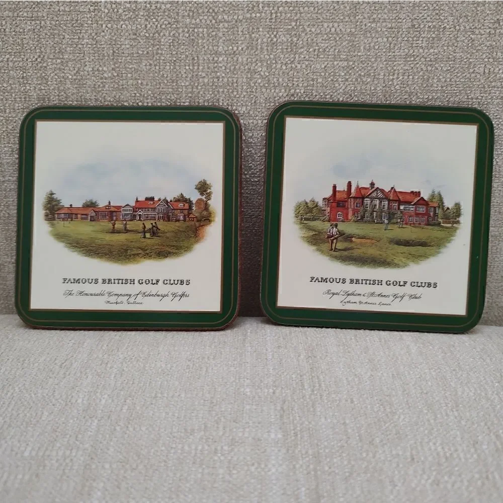 Pimpernel Traditional Drink Coasters Set of 6 Classic Famous British Golf Clubs